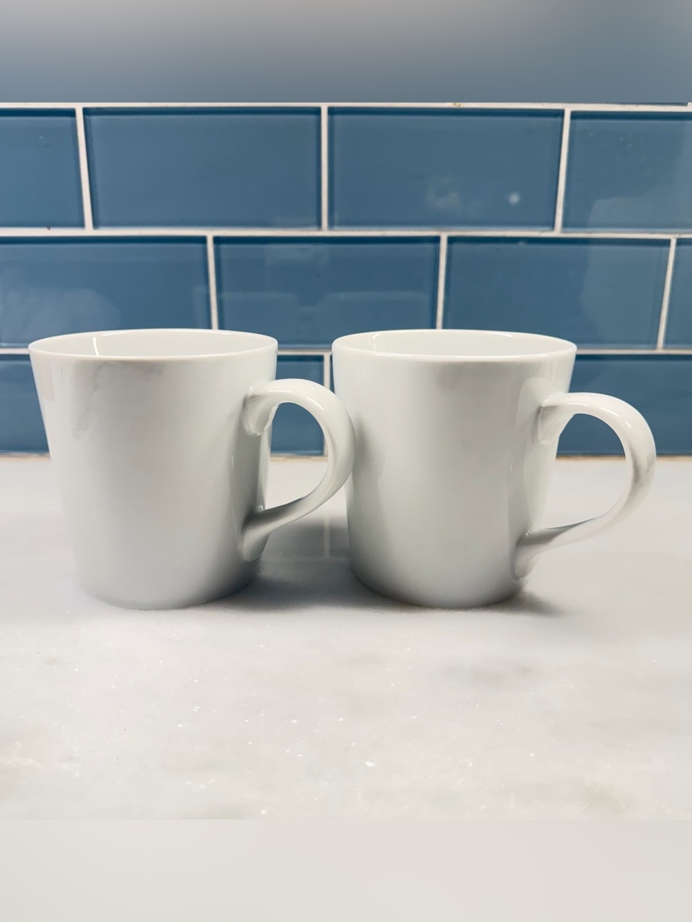 Crate&Barrel White Ceramic Mugs - Pair
